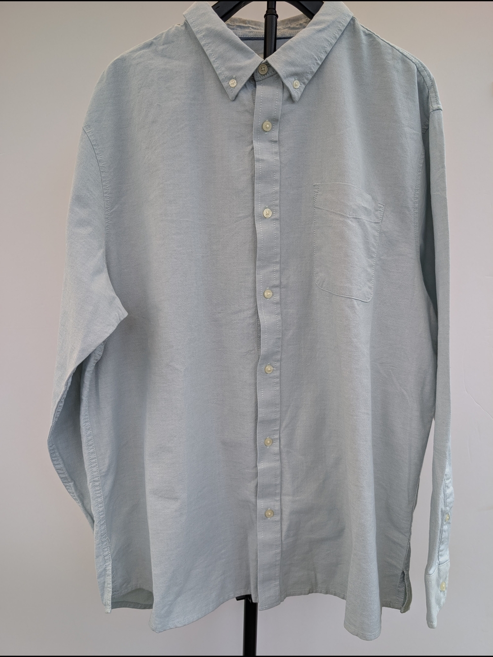 Free Assembly Men's Light Blue Cotton Stretch Button Down Shirt Size 2XL